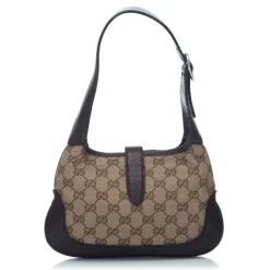 Gucci Vintage - Guccissima Web Canvas Jackie Shoulder Bag - Brown - Leather Handbag - Luxury High Quality - Avvenice