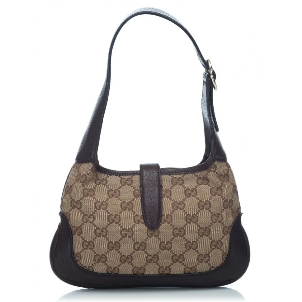 Gucci Vintage - Guccissima Web Canvas Jackie Shoulder Bag - Brown - Leather Handbag - Luxury High Quality - Avvenice