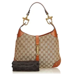 Gucci Vintage - Guccissima New Jackie Jacquard Hobo Bag - Brown - Leather Handbag - Luxury High Quality - Avvenice