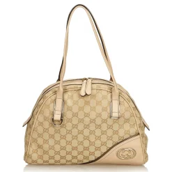 Gucci Vintage - Guccissima Canvas Britt Shoulder Bag - Brown - Leather Handbag - Luxury High Quality - Avvenice