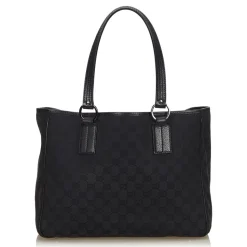 Gucci Vintage - Guccissima Jacquard Tote Bag - Black - Leather Handbag - Luxury High Quality - Avvenice