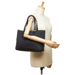 Gucci Vintage - Guccissima Jacquard Tote Bag - Black - Leather Handbag - Luxury High Quality - Avvenice
