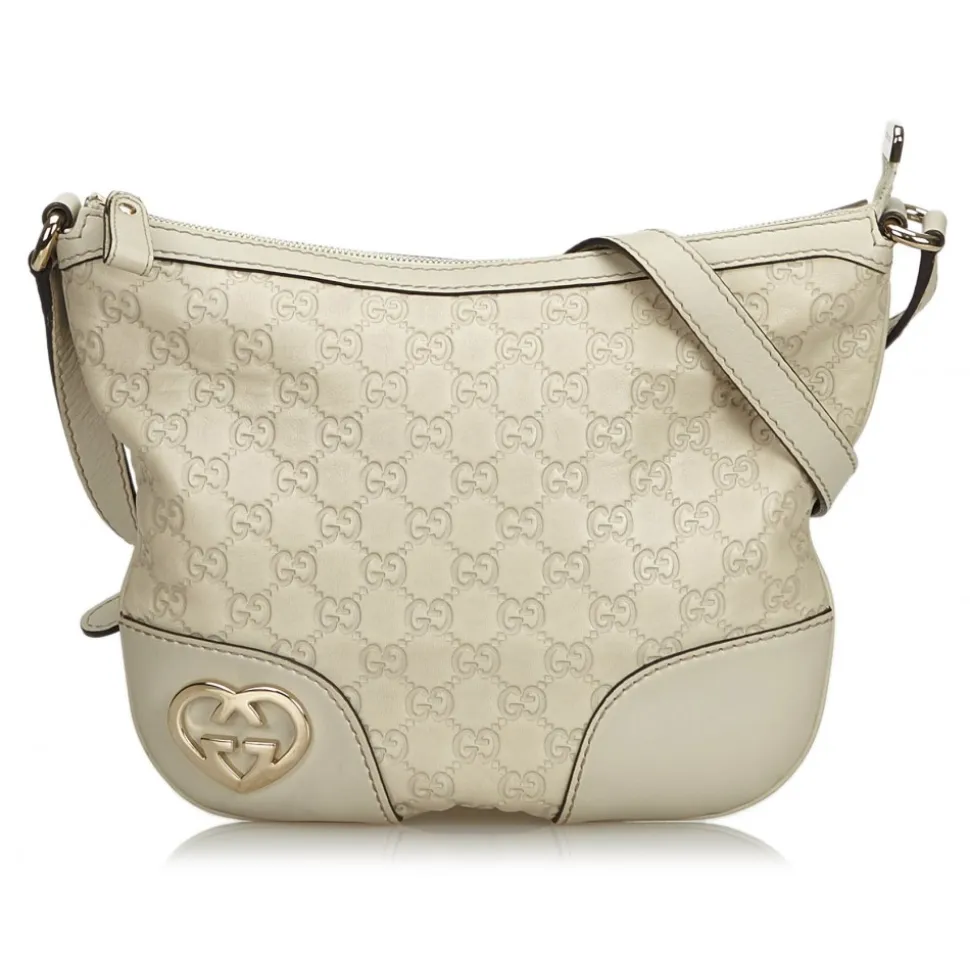 Gucci Vintage - Guccissima Lovely Crossbody Bag - White - Leather Handbag - Luxury High Quality - Avvenice
