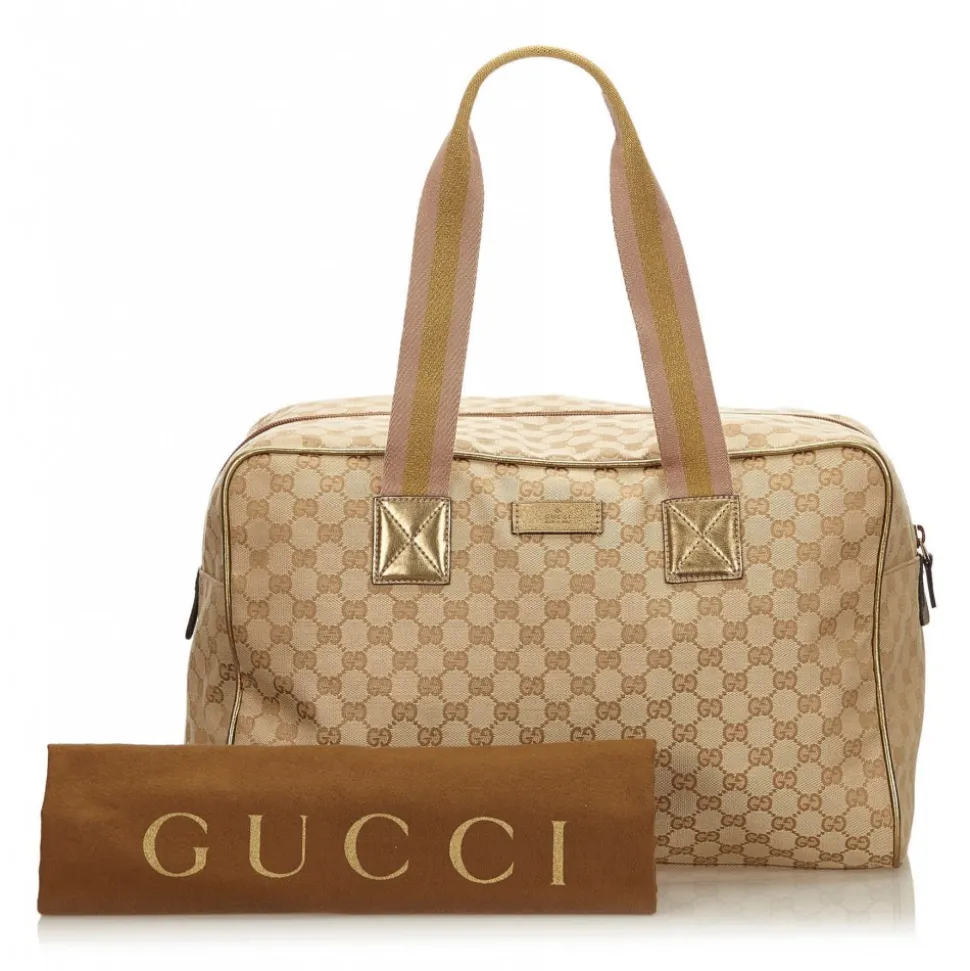 Gucci Vintage - Guccissima Jacquard Travel Bag - Brown - Leather Handbag - Luxury High Quality - Avvenice