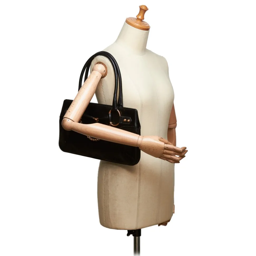 Gucci Vintage - Horsebit Leather Handbag Bag - Black - Leather Handbag - Luxury High Quality - Avvenice