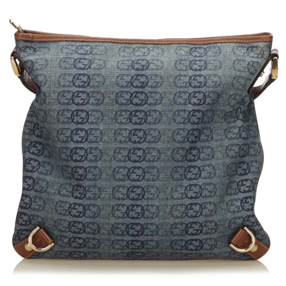 Gucci Vintage - Jacquard Abbey Crossbody Bag - Blue - Leather Handbag - Luxury High Quality - Avvenice