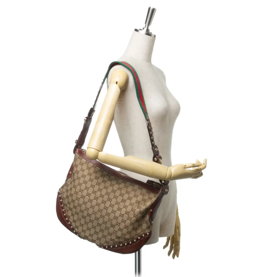 Gucci Vintage - Large Guccissima Pelham Studded Messenger Bag - Brown - Leather Handbag - Luxury High Quality - Avvenice