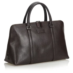 Gucci Vintage - Leather Boston Bag - Black - Leather Handbag - Luxury High Quality - Avvenice