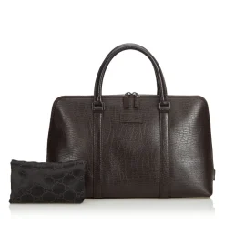 Gucci Vintage - Leather Boston Bag - Black - Leather Handbag - Luxury High Quality - Avvenice