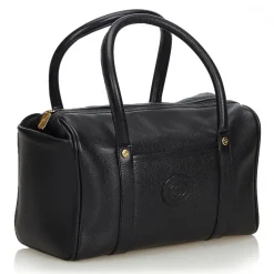 Gucci Vintage - Leather Boston Bag - Black - Leather Handbag - Luxury High Quality - Avvenice