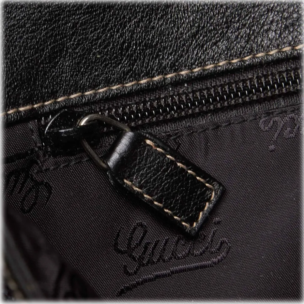 Gucci Vintage - Leather Crest Chain Messenger Bag - Black - Leather Handbag - Luxury High Quality - Avvenice