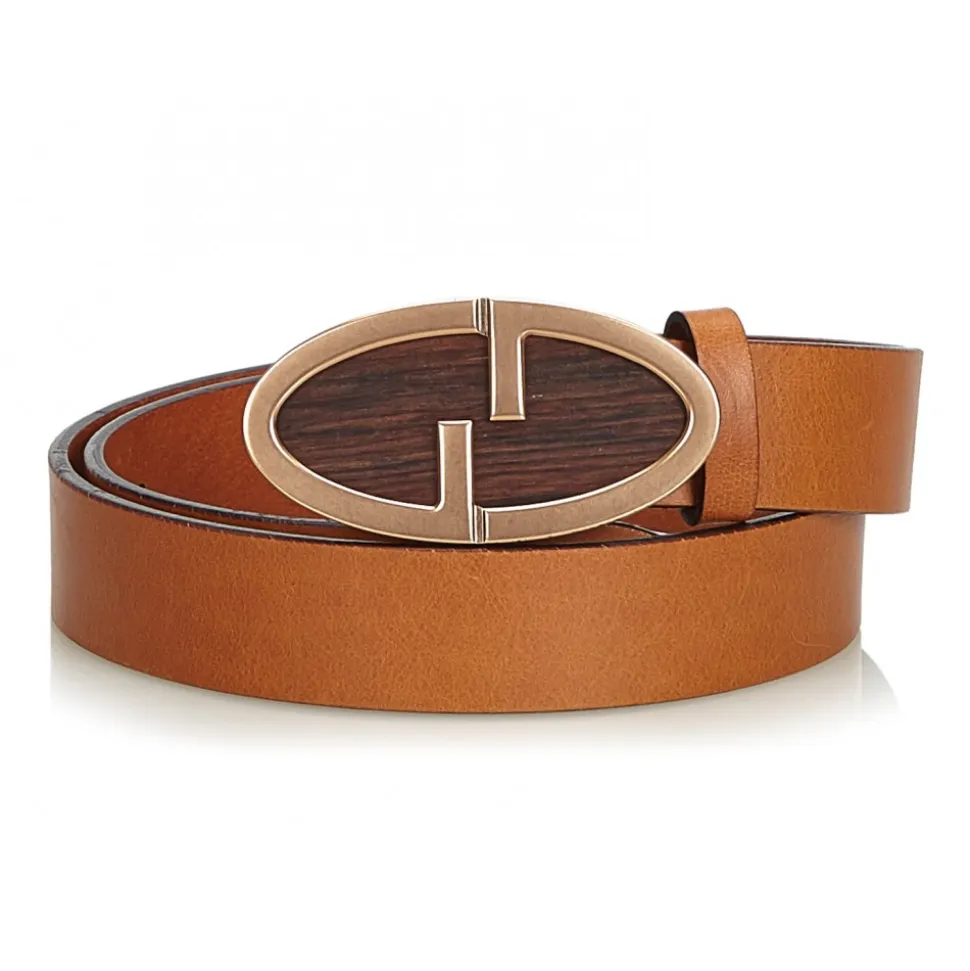 Gucci Vintage - Leather Double G Belt - Brown - Leather Belt - Luxury High Quality - Avvenice