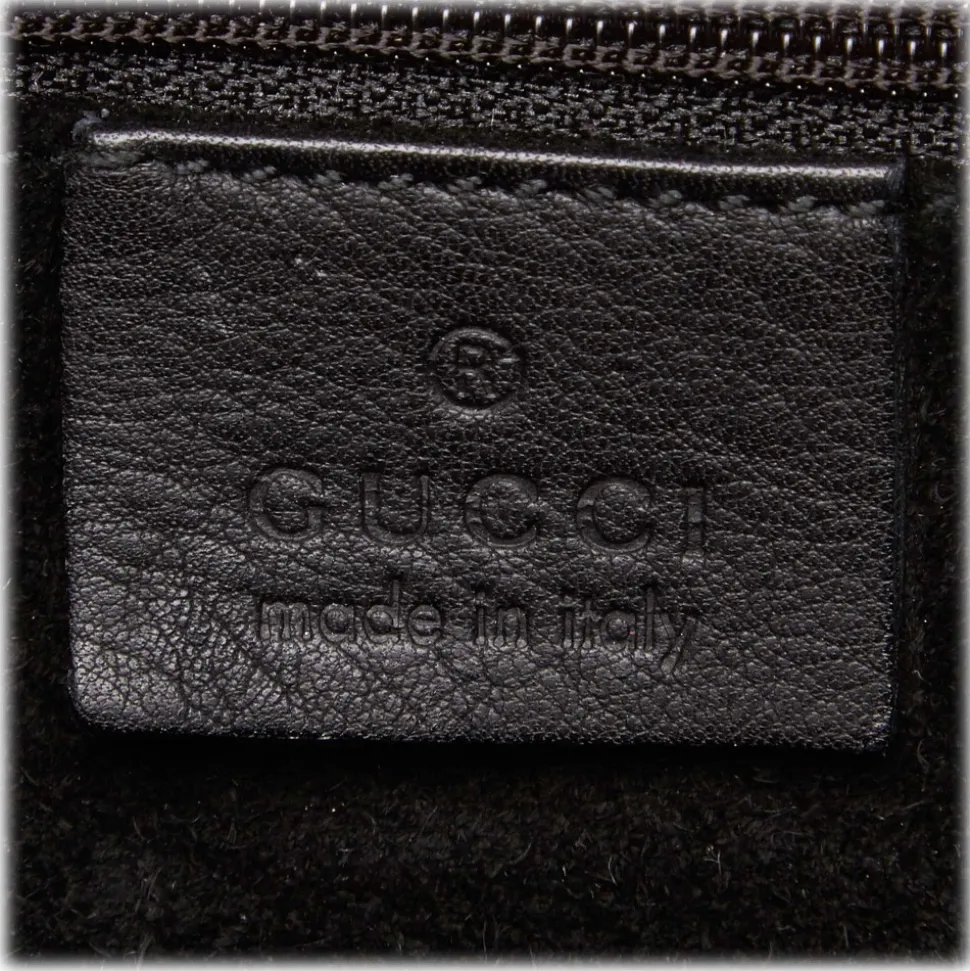 Gucci Vintage - Leather Drawstring Shoulder Bag - Black - Leather Handbag - Luxury High Quality - Avvenice