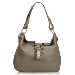 Gucci Vintage - Leather G Wave Shoulder Bag - Grey - Leather Handbag - Luxury High Quality - Avvenice