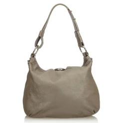 Gucci Vintage - Leather G Wave Shoulder Bag - Grey - Leather Handbag - Luxury High Quality - Avvenice
