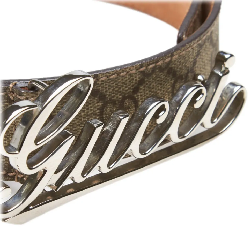 Gucci Vintage - Leather GG Supreme Belt - Brown - Leather Belt - Luxury High Quality - Avvenice