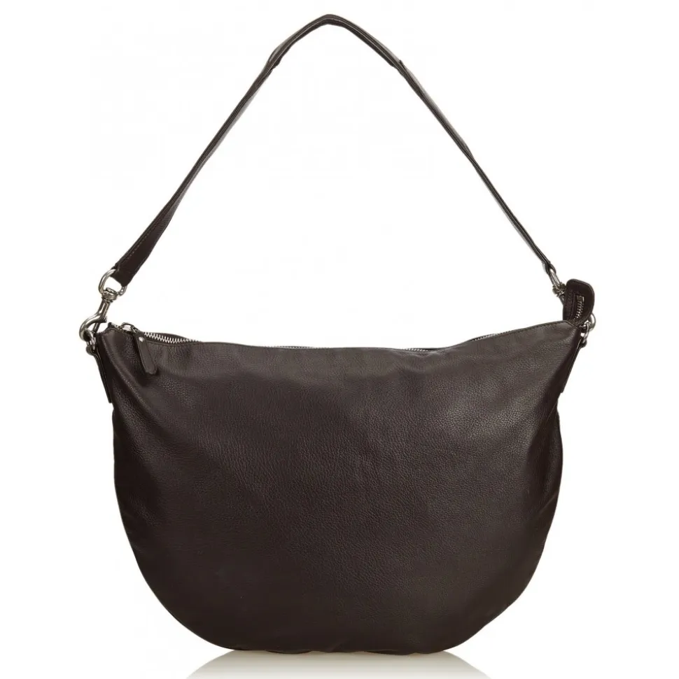 Gucci Vintage - Leather Half Moon Hobo Bag - Black - Leather Handbag - Luxury High Quality - Avvenice