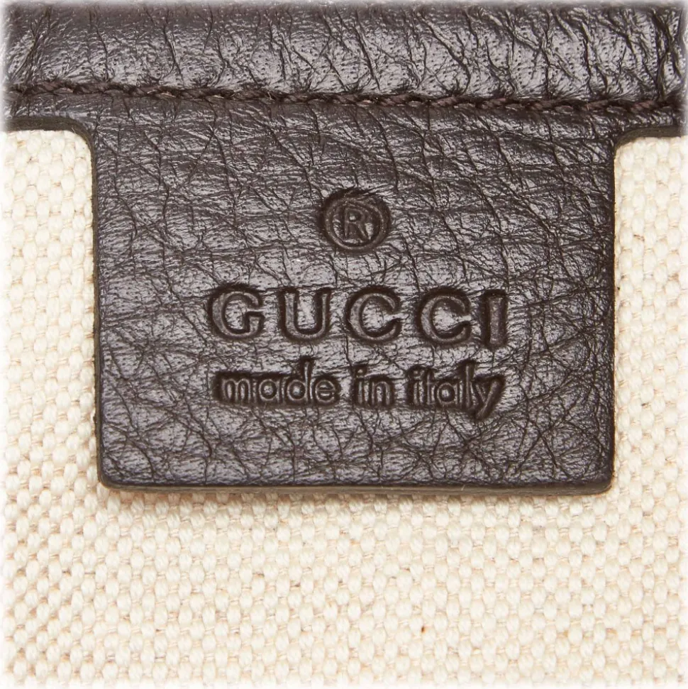 Gucci Vintage - Leather Half Moon Hobo Bag - Black - Leather Handbag - Luxury High Quality - Avvenice