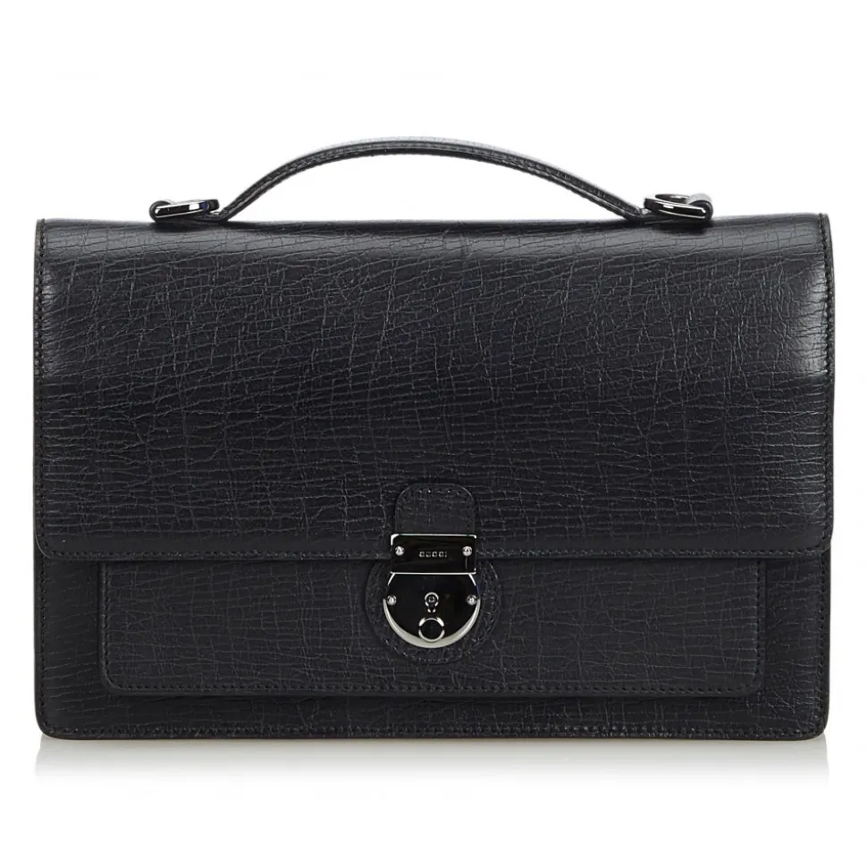 Gucci Vintage - Leather Handbag Bag - Black - Leather Handbag - Luxury High Quality - Avvenice