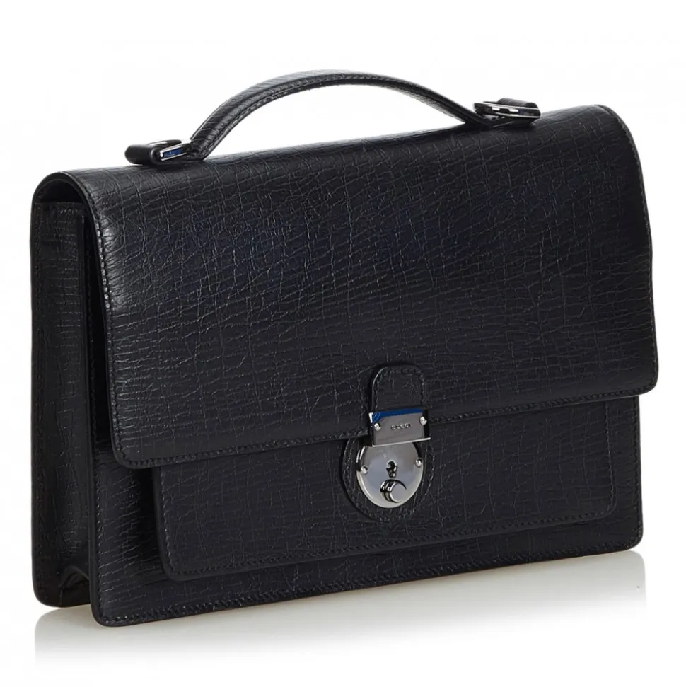 Gucci Vintage - Leather Handbag Bag - Black - Leather Handbag - Luxury High Quality - Avvenice