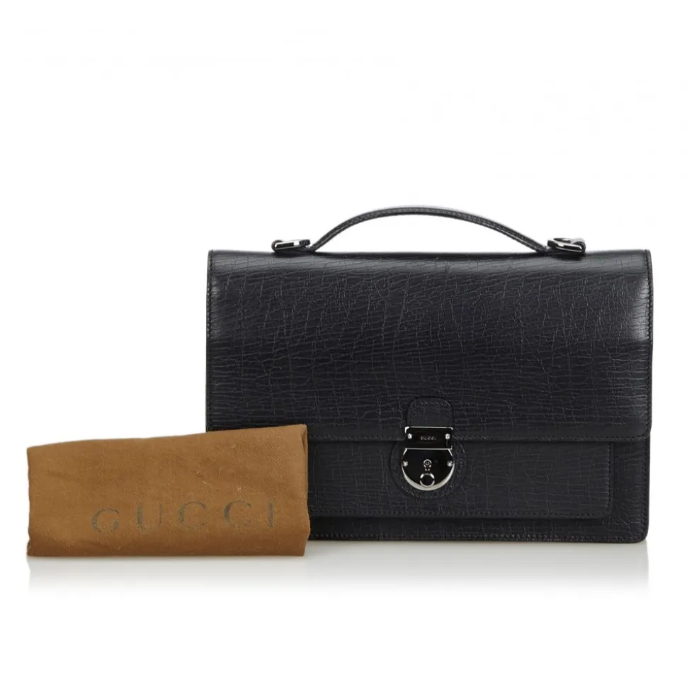 Gucci Vintage - Leather Handbag Bag - Black - Leather Handbag - Luxury High Quality - Avvenice