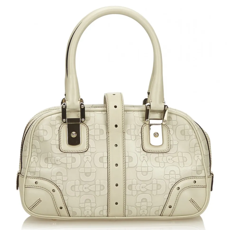 Gucci Vintage - Leather Horsebit Handbag Bag - White - Leather Handbag - Luxury High Quality - Avvenice