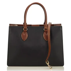 Gucci Vintage - Leather Linea a Satchel Bag - Black Brown - Leather Handbag - Luxury High Quality - Avvenice