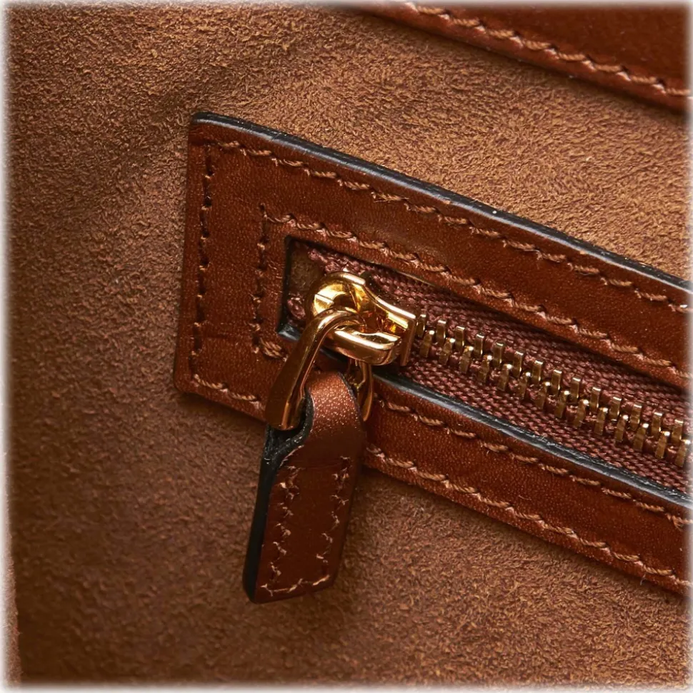 Gucci Vintage - Leather Linea a Satchel Bag - Black Brown - Leather Handbag - Luxury High Quality - Avvenice