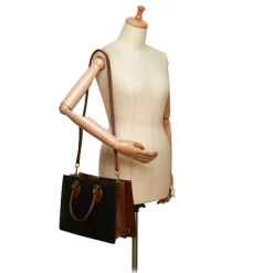 Gucci Vintage - Leather Linea a Satchel Bag - Black Brown - Leather Handbag - Luxury High Quality - Avvenice