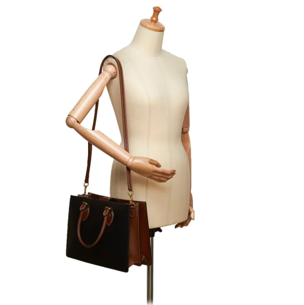 Gucci Vintage - Leather Linea a Satchel Bag - Black Brown - Leather Handbag - Luxury High Quality - Avvenice