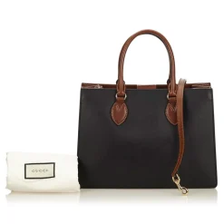 Gucci Vintage - Leather Linea a Satchel Bag - Black Brown - Leather Handbag - Luxury High Quality - Avvenice