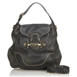 Gucci Vintage - Leather New Pelham Hobo Bag - Black - Leather Handbag - Luxury High Quality - Avvenice