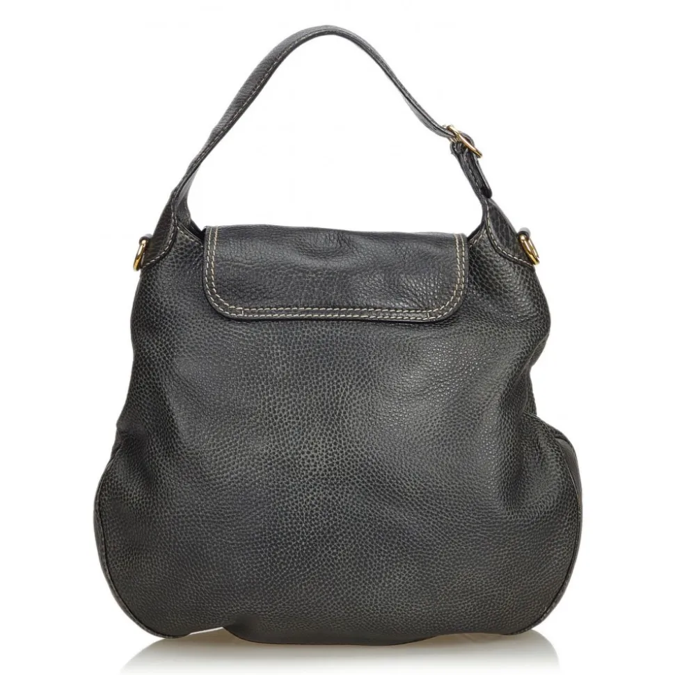 Gucci Vintage - Leather New Pelham Hobo Bag - Black - Leather Handbag - Luxury High Quality - Avvenice