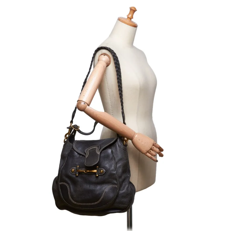 Gucci Vintage - Leather New Pelham Hobo Bag - Black - Leather Handbag - Luxury High Quality - Avvenice