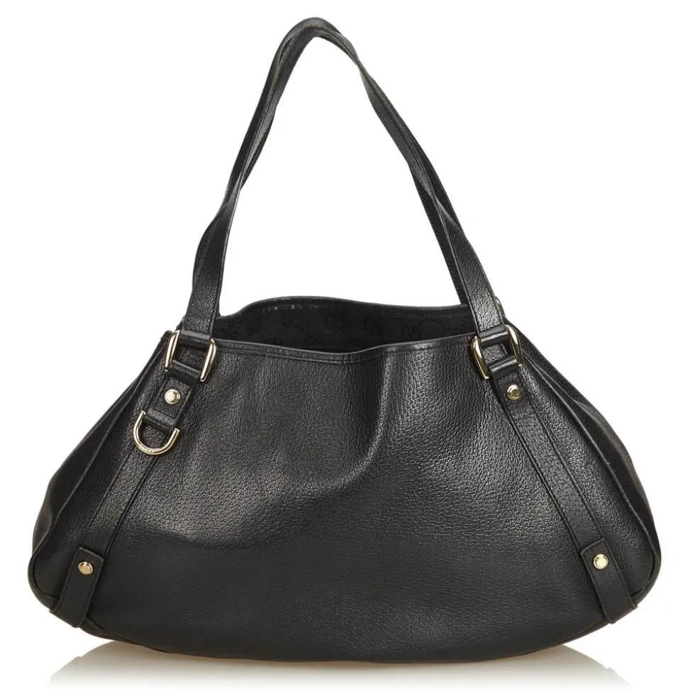 Gucci Vintage - Leather Pelham Tote Bag - Black - Leather Handbag - Luxury High Quality - Avvenice