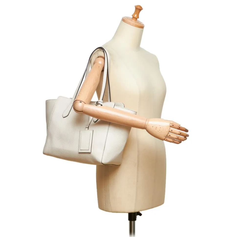 Gucci Vintage - Leather Swing Tote Bag - White - Leather Handbag - Luxury High Quality - Avvenice