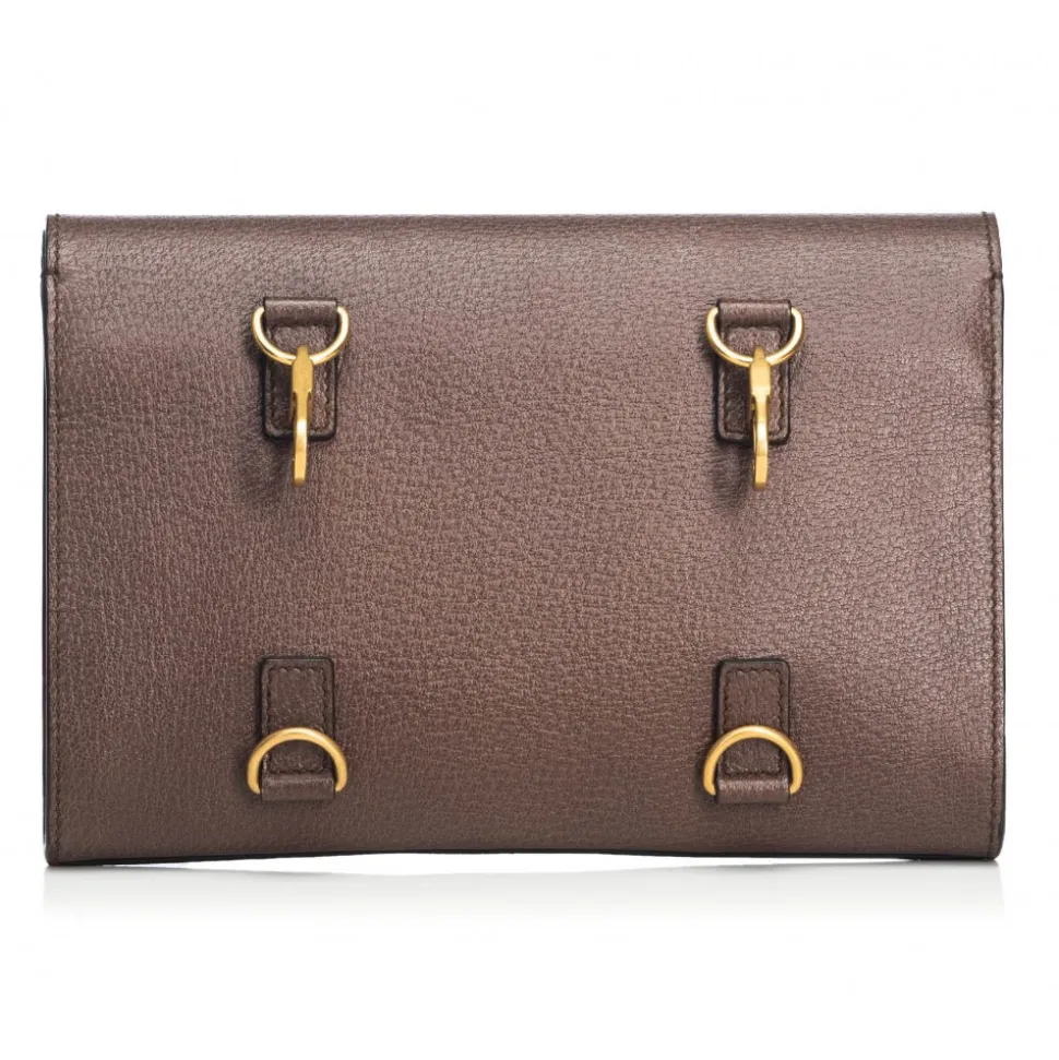 Gucci Vintage - Leather Totem Clutch Bag - Brown - Leather Handbag - Luxury High Quality - Avvenice
