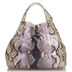 Gucci Vintage - Medium Python Soho Bag - Brown Beige Multi - Python Leather Handbag - Luxury High Quality - Avvenice