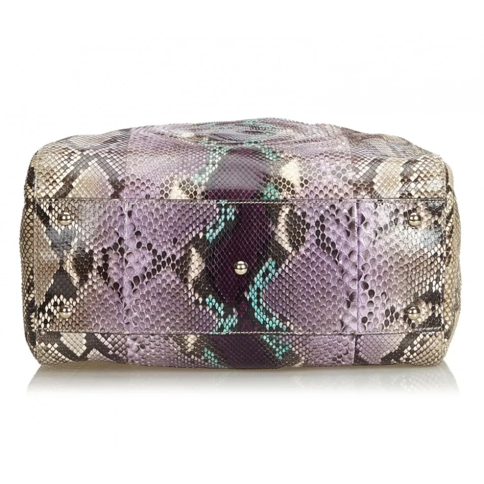 Gucci Vintage - Medium Python Soho Bag - Brown Beige Multi - Python Leather Handbag - Luxury High Quality - Avvenice