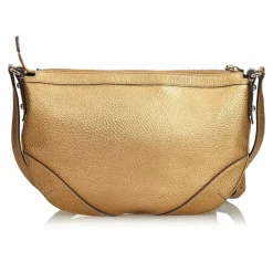 Gucci Vintage - Metallic Leather Horsebit Crossbody Bag - Gold - Leather Handbag - Luxury High Quality - Avvenice