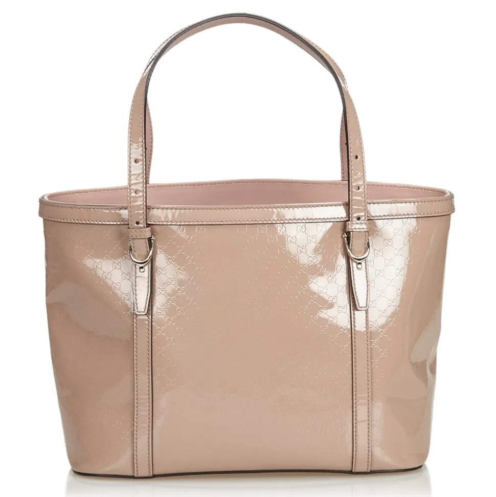 Gucci Vintage - Microguccissima Patent Leather Tote Bag - Pink - Leather Handbag - Luxury High Quality - Avvenice