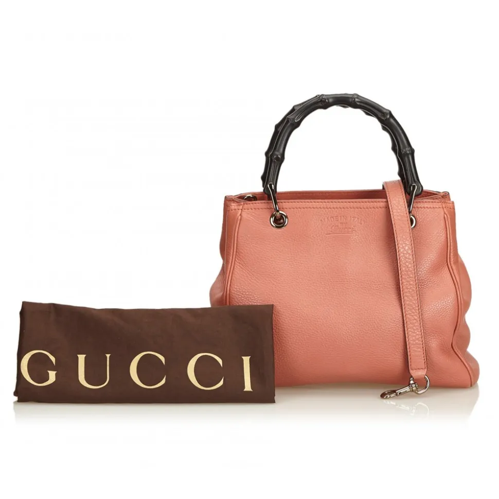Gucci Vintage - Mini Bamboo Leather Shopper Bag - Pink - Leather Handbag - Luxury High Quality - Avvenice