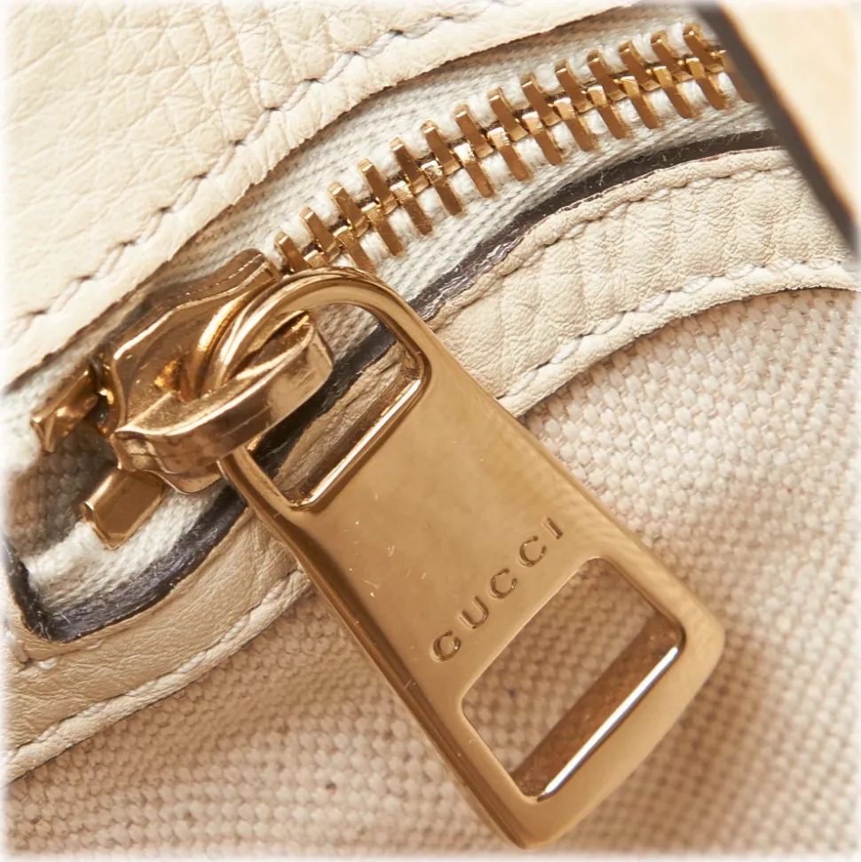 Gucci Vintage - Mini Bamboo Leather Shopper Bag - White Ivory - Leather Handbag - Luxury High Quality - Avvenice