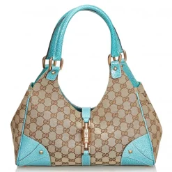 Gucci Vintage - Nailhead Jacquard Jackie Shoulder Bag - Brown - Leather Handbag - Luxury High Quality - Avvenice