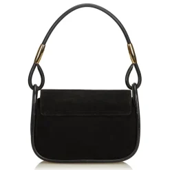 Gucci Vintage - Nubuck Leather Baguette Bag - Black - Leather Handbag - Luxury High Quality - Avvenice
