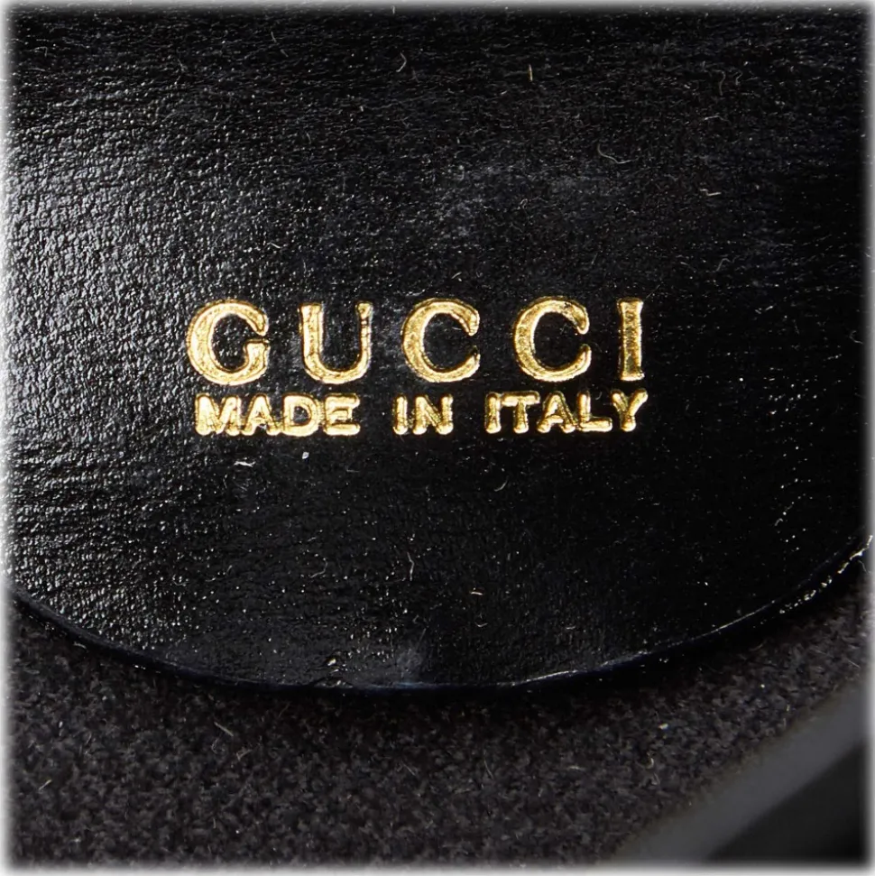 Gucci Vintage - Nubuck Leather Baguette Bag - Black - Leather Handbag - Luxury High Quality - Avvenice