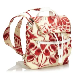 Gucci Vintage - Nylon Backpack - White Red - Leather Backpack - Luxury High Quality - Avvenice