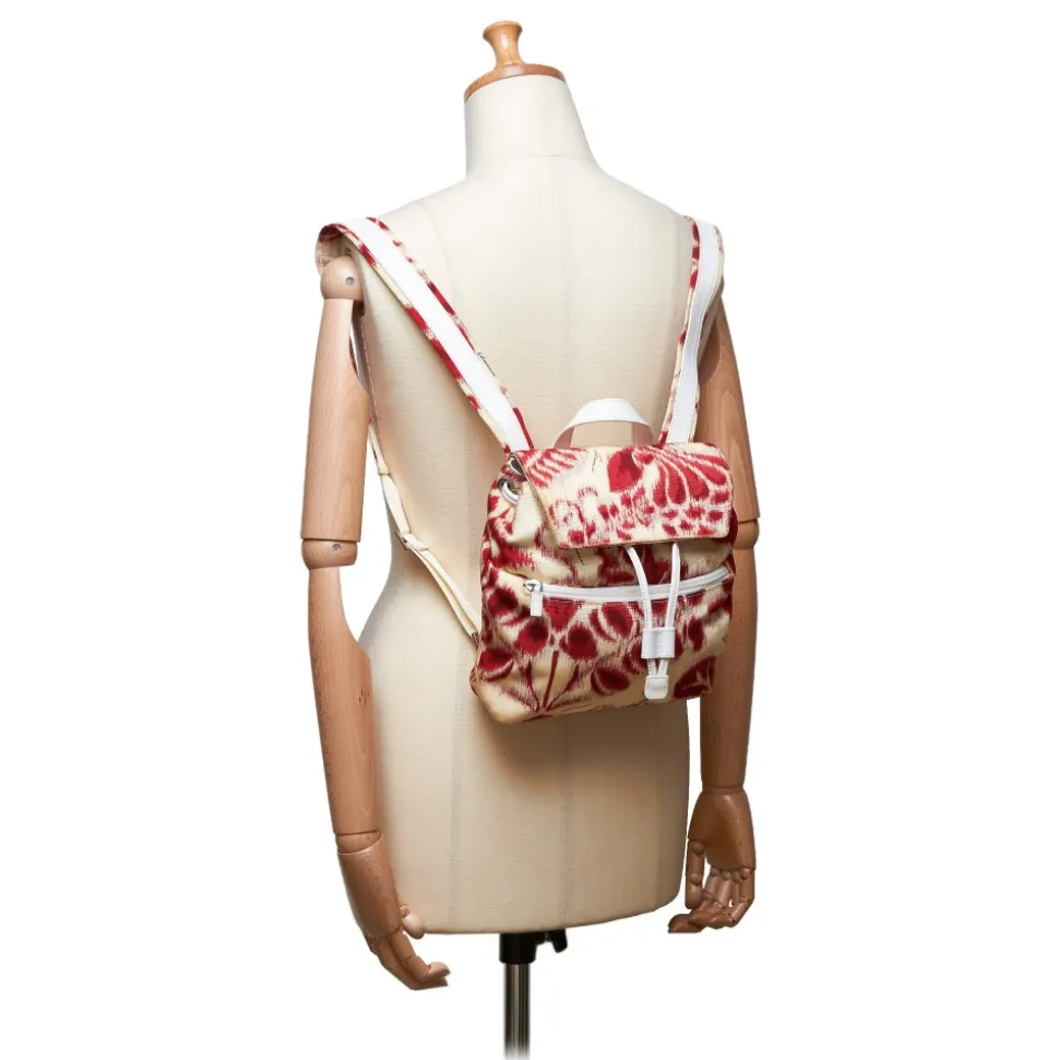 Gucci Vintage - Nylon Backpack - White Red - Leather Backpack - Luxury High Quality - Avvenice