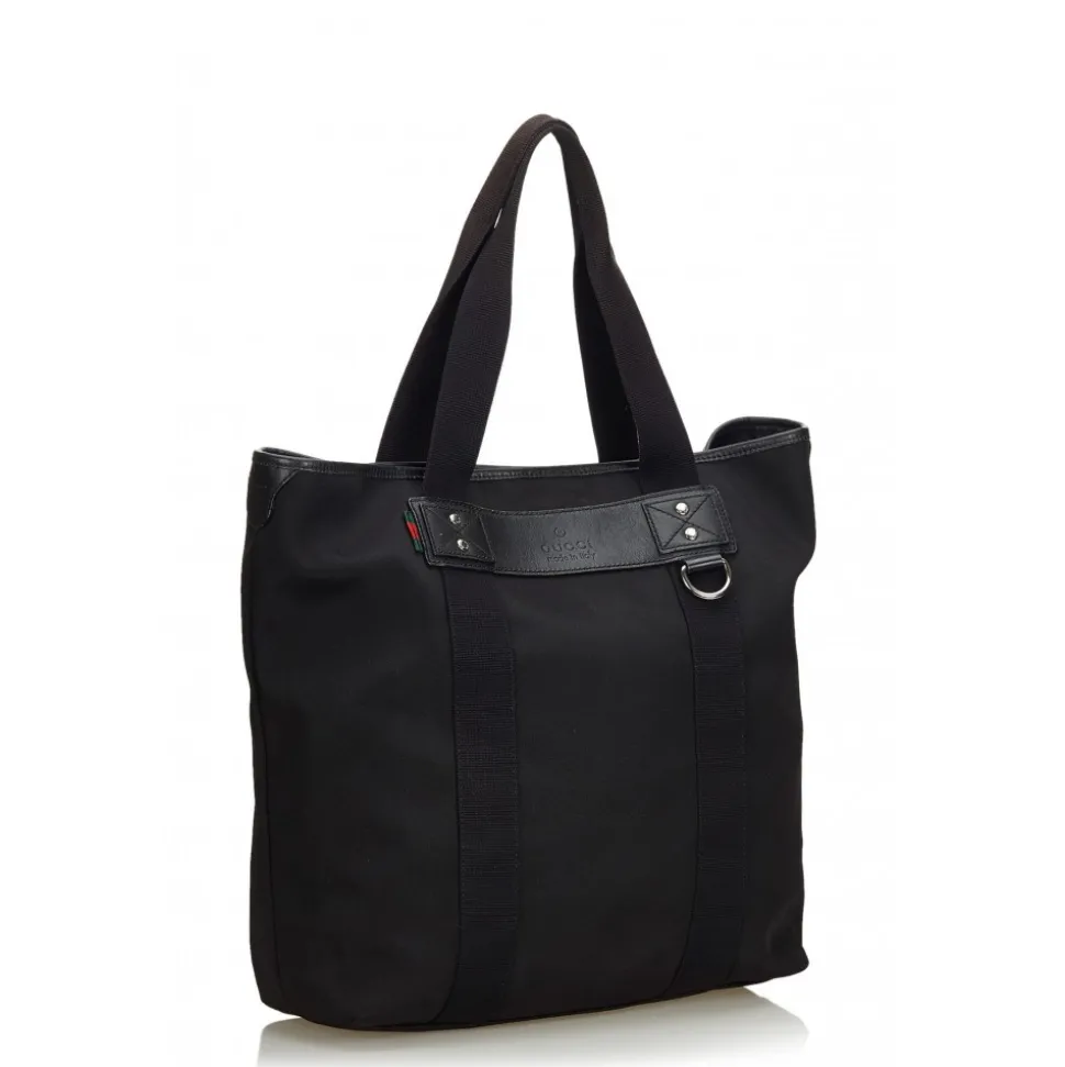 Gucci Vintage - Nylon Tote Bag - Black - Leather Handbag - Luxury High Quality - Avvenice