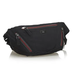 Gucci Vintage - Nylon Web Belt Bag - Black - Leather Handbag - Luxury High Quality - Avvenice